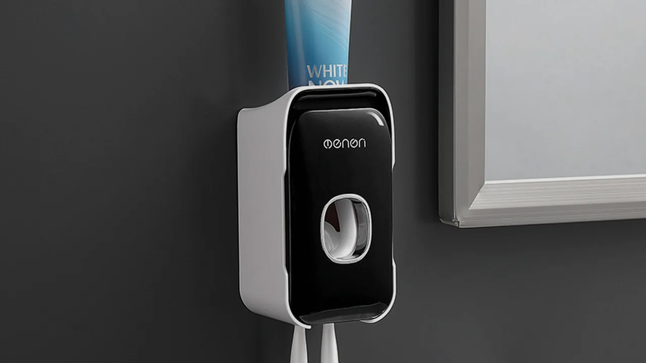 Cauora wall-mounted toothpaste dispenser for a tidy morning bathroom routine