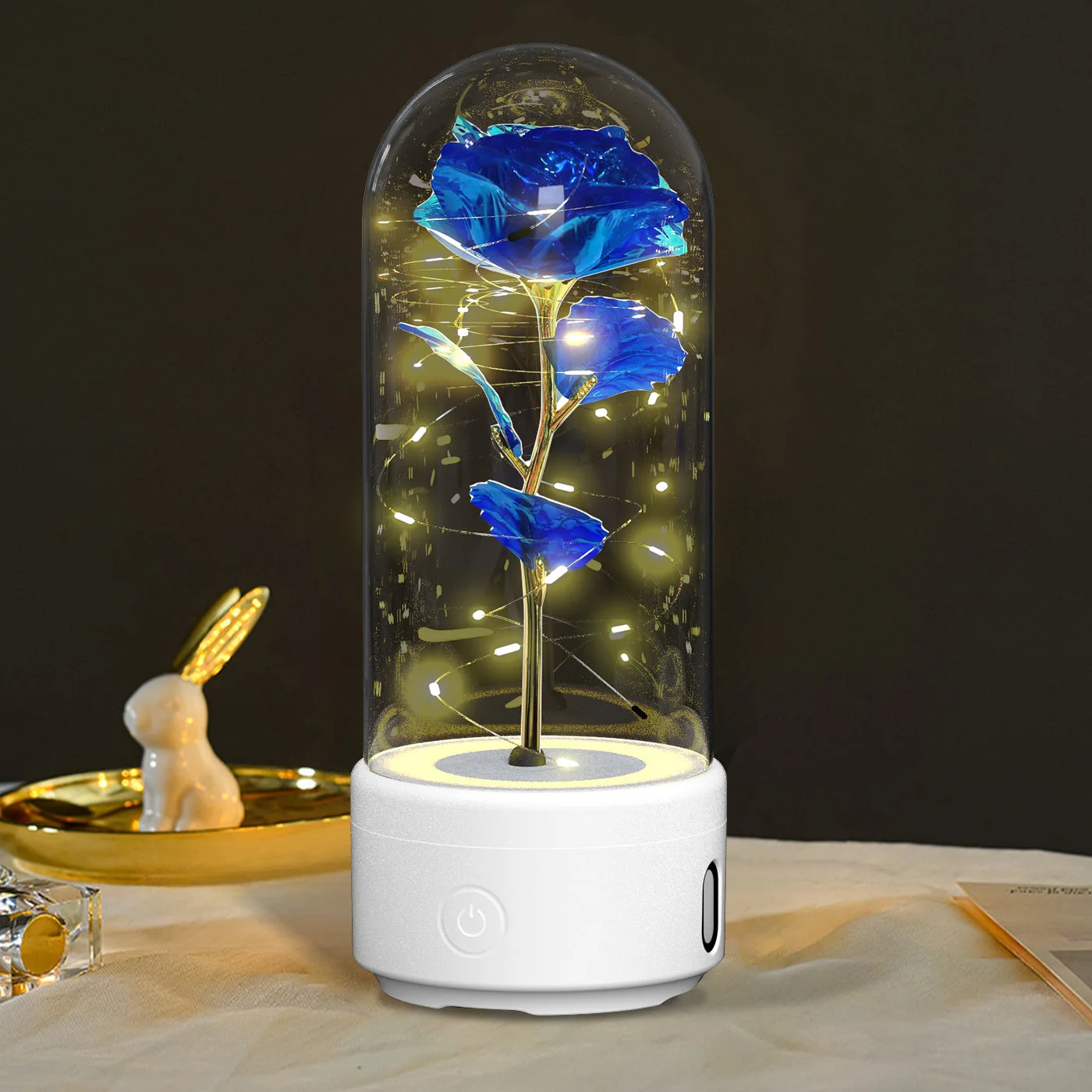 White Base - Blue Flower