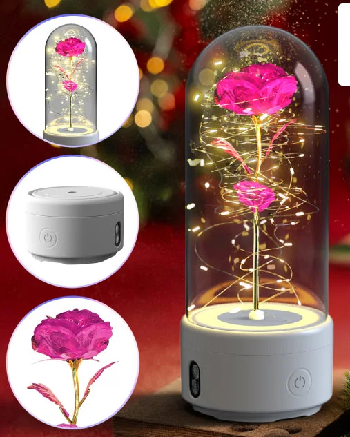 Color flower Bluetooth speaker lamp on white base