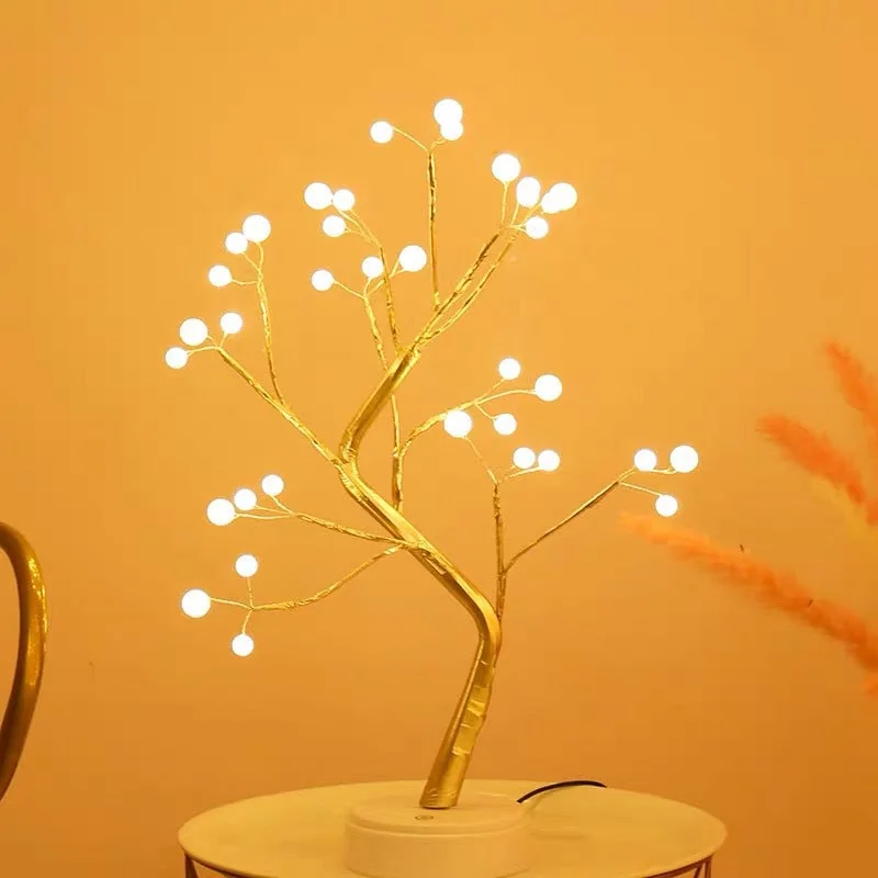 Round lights LED copper wire bedroom light variant